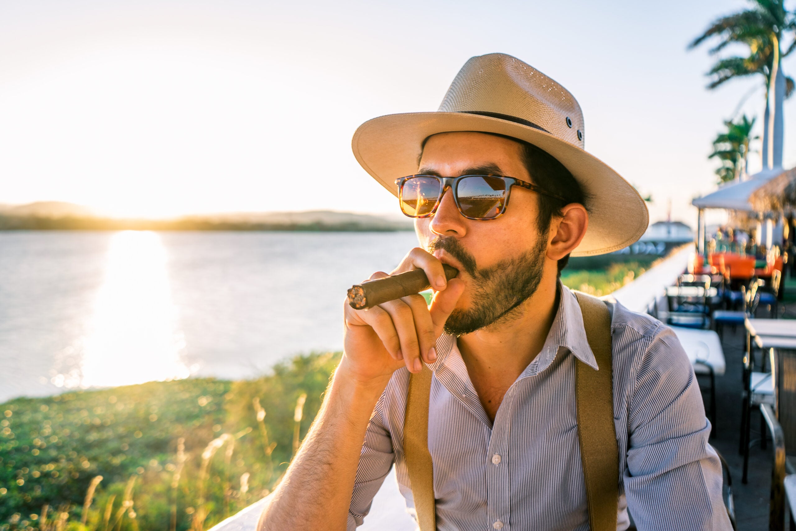 man smoking-cigar